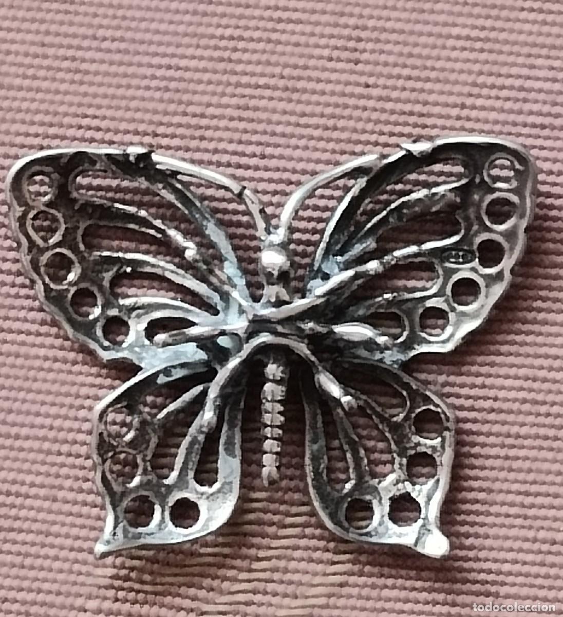 Antig&uuml;edades: MARIPOSA DE PLATA 800. SELLADA - Foto 2