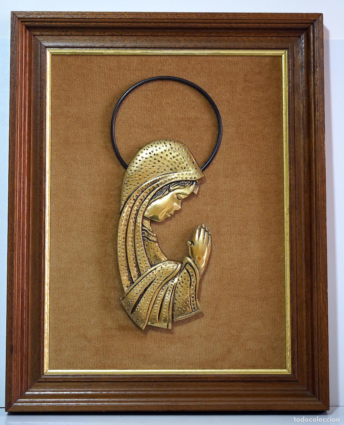 Antig&uuml;edades: CUADRO Virgen Bronce - Foto 1