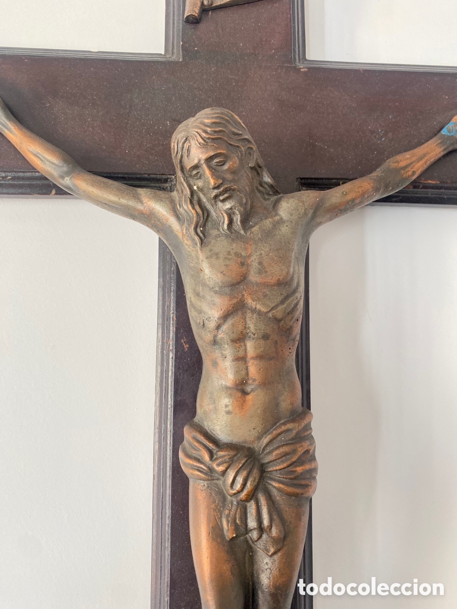 Antig&uuml;edades: Crucifijo bronce - Foto 2