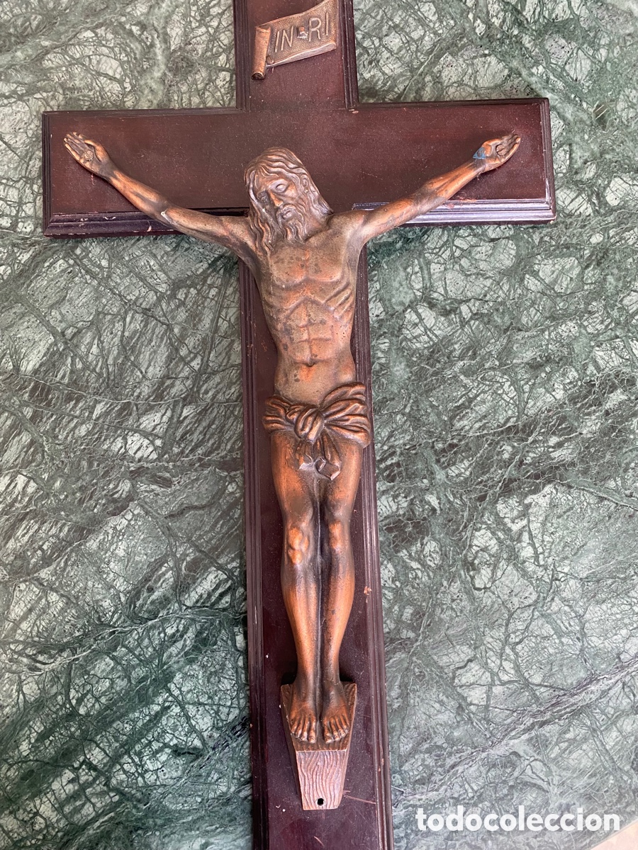 Antig&uuml;edades: Crucifijo bronce - Foto 3