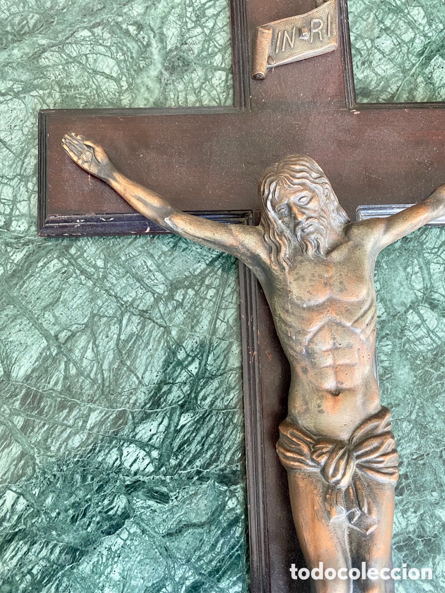 Antig&uuml;edades: Crucifijo bronce - Foto 4