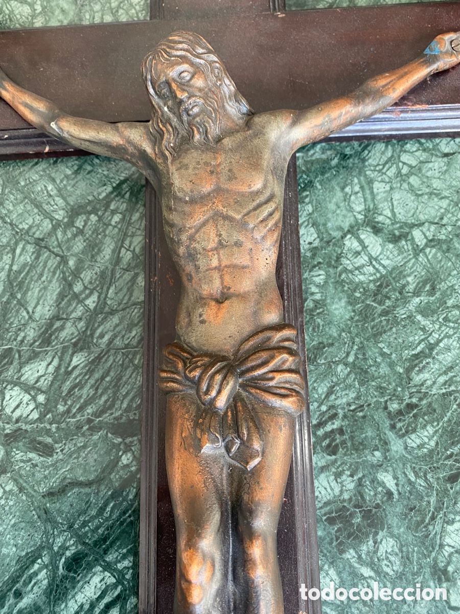 Antig&uuml;edades: Crucifijo bronce - Foto 5