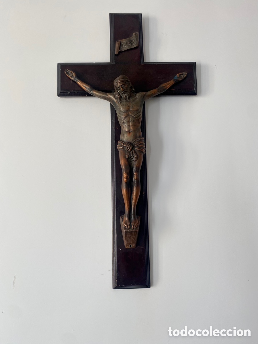Antig&uuml;edades: Crucifijo bronce - Foto 1