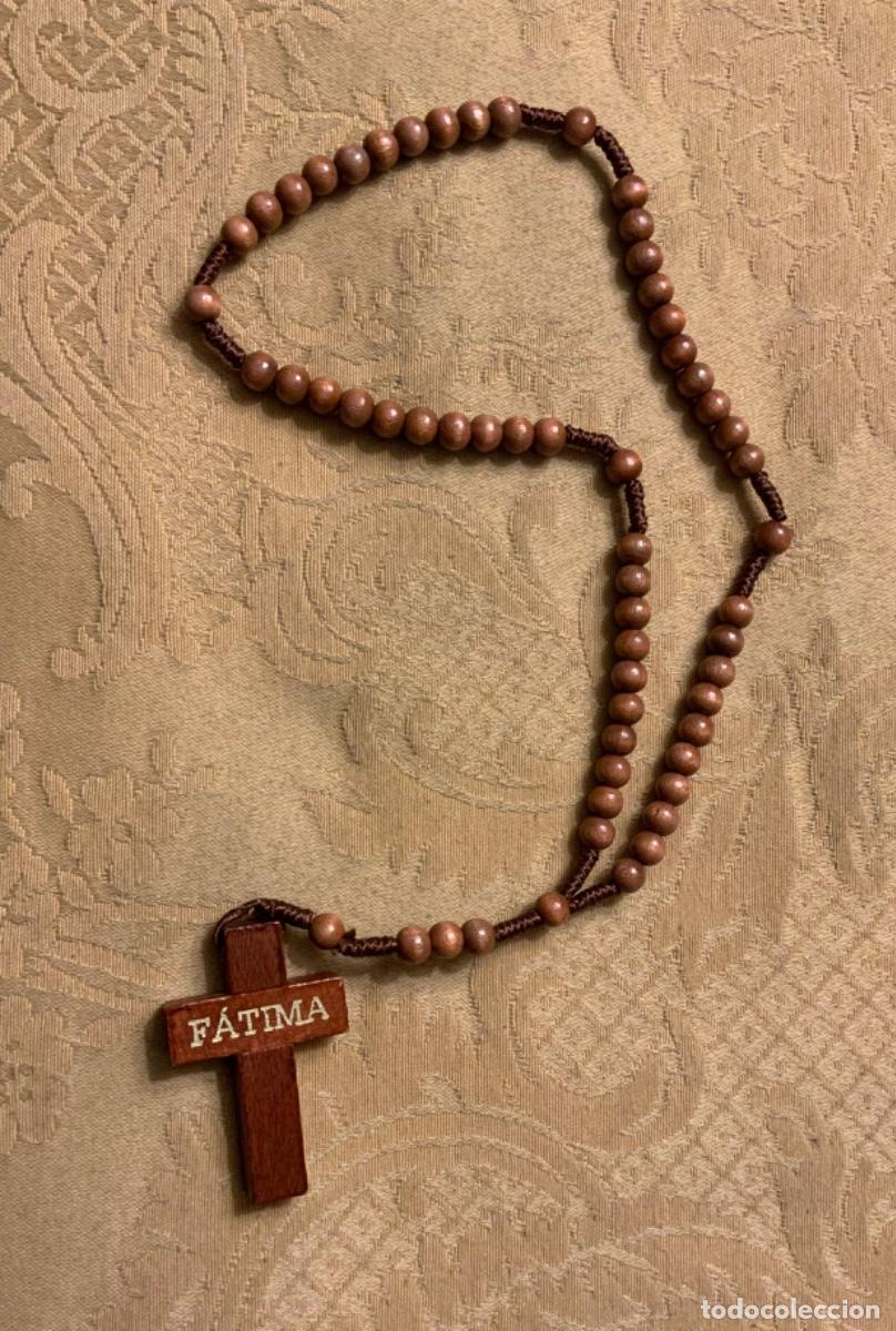 Antig&uuml;edades: ROSARIO MADERA BARNIZADA FATIMA - Foto 2