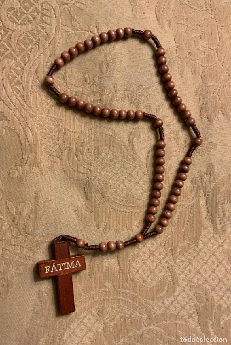 Antig&uuml;edades: ROSARIO MADERA BARNIZADA FATIMA - Foto 3