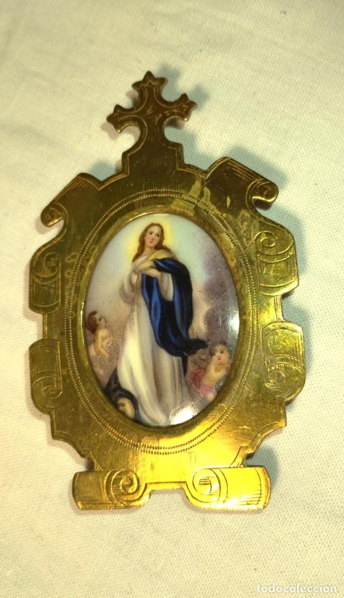 Antig&uuml;edades: ESMALTE VIRGEN INMACULADA CONCEPCI&Oacute;N CON MARCO - Foto 1