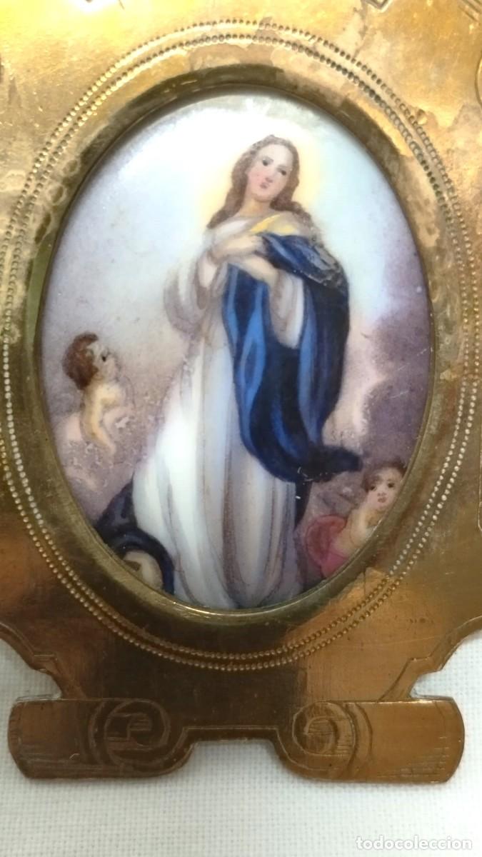 Antig&uuml;edades: ESMALTE VIRGEN INMACULADA CONCEPCI&Oacute;N CON MARCO - Foto 2