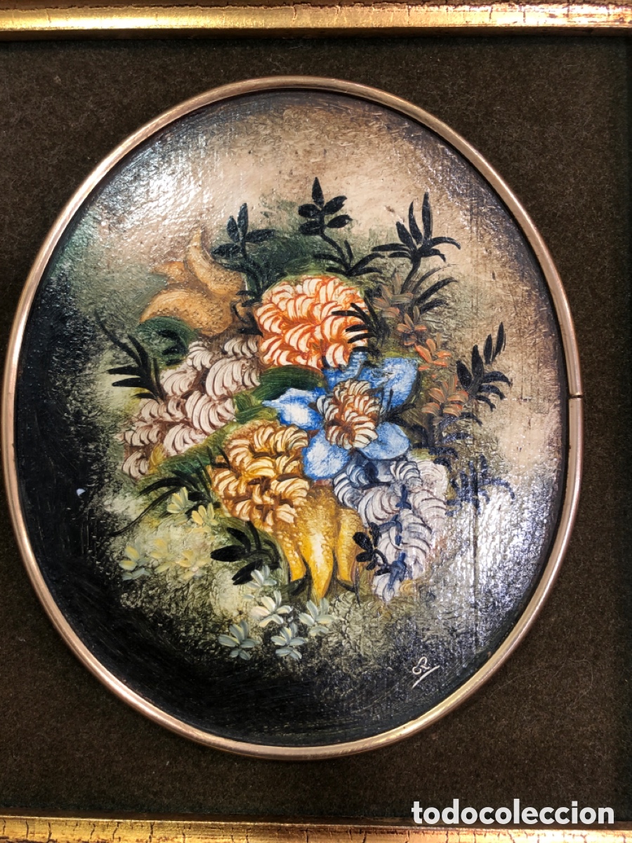 flores oleo sobre lienzo-panel pintura margarit - Compra venta en  todocoleccion