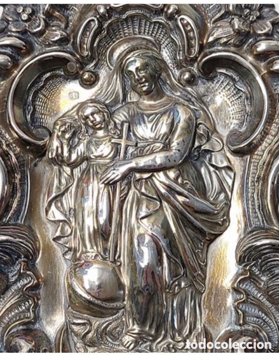 Antig&uuml;edades: Benditera de plata. S.XIX - Foto 3