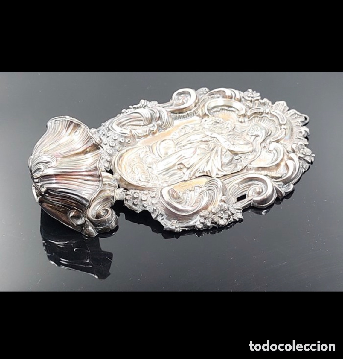 Antig&uuml;edades: Benditera de plata. S.XIX - Foto 6