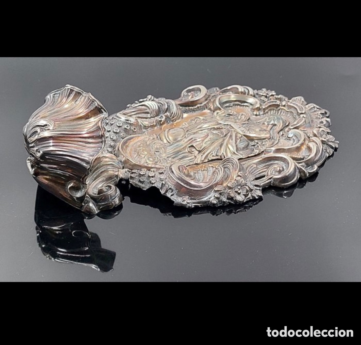 Antig&uuml;edades: Benditera de plata. S.XIX - Foto 7