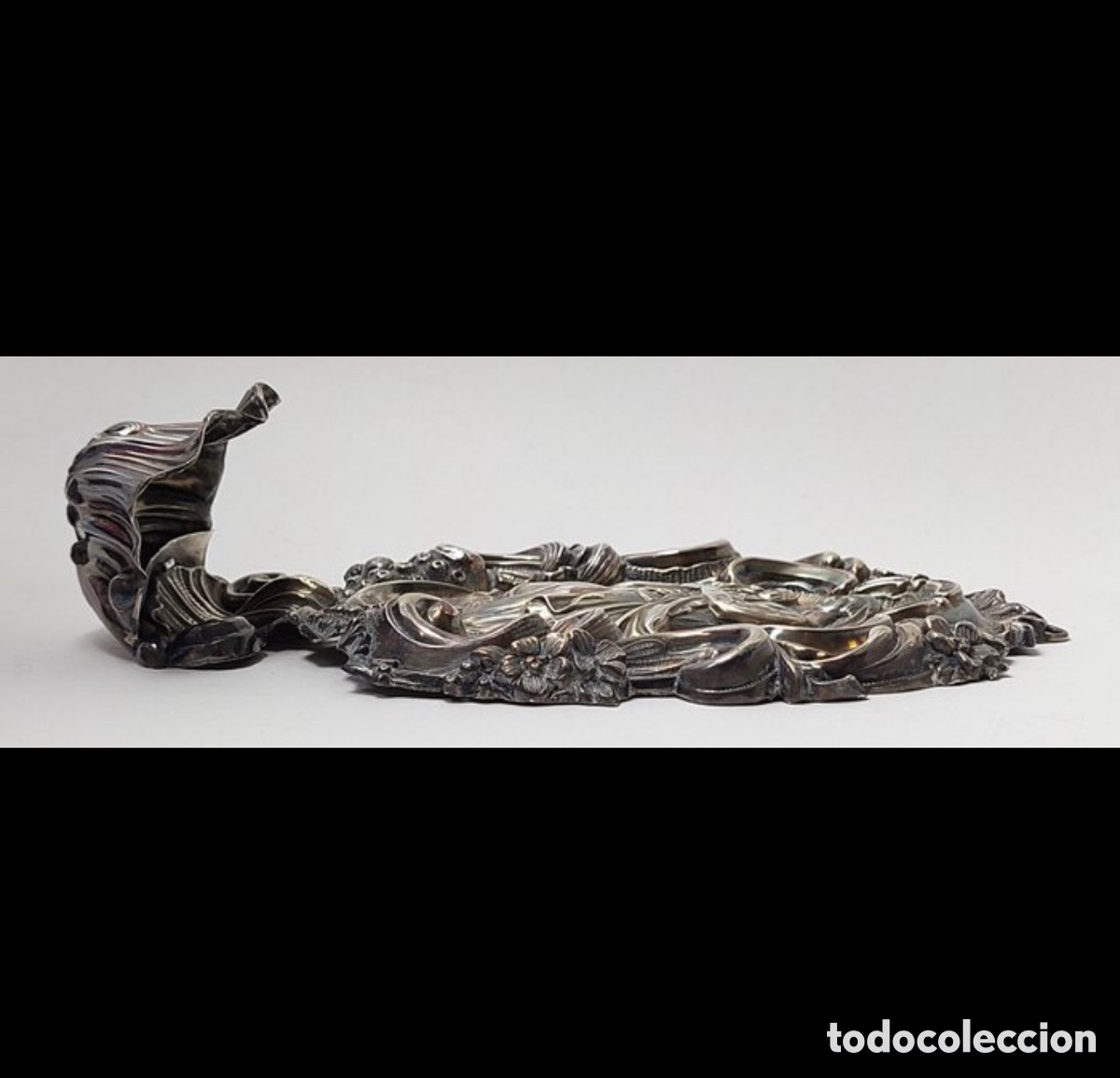 Antig&uuml;edades: Benditera de plata. S.XIX - Foto 11