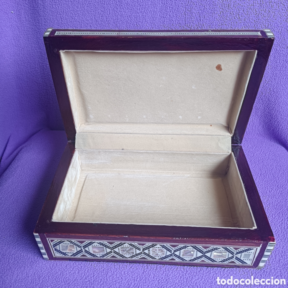 Antig&uuml;edades: Caja madera taracea de n&aacute;car - Foto 4