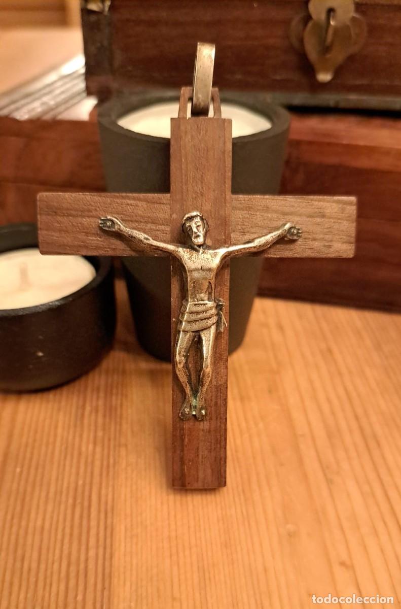 Antig&uuml;edades: Crucifijo de Madera Sencillo Bellisimo - Foto 3