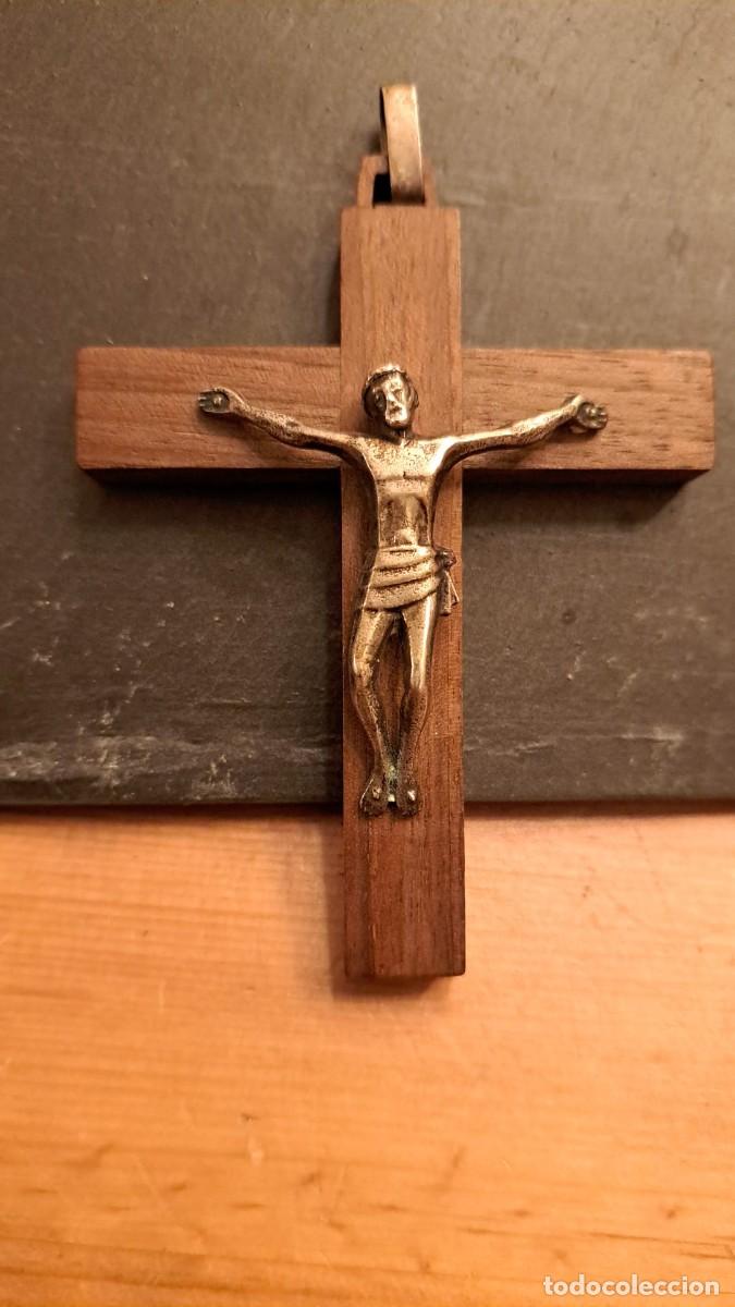 Antig&uuml;edades: Crucifijo de Madera Sencillo Bellisimo - Foto 4