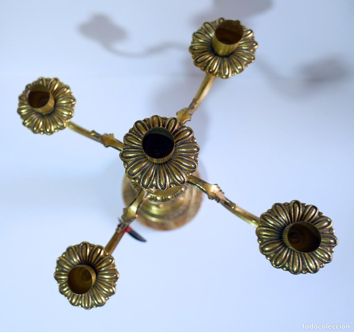 Antig&uuml;edades: Pareja candelabros bronce Peris Andreu - Foto 3