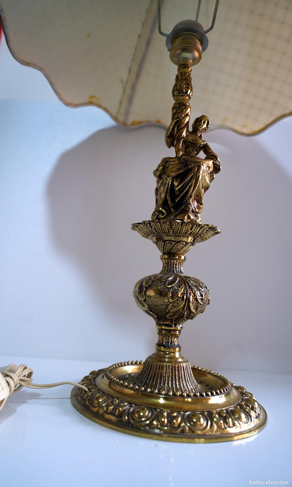Antig&uuml;edades: Lampara bronce pie - Foto 2