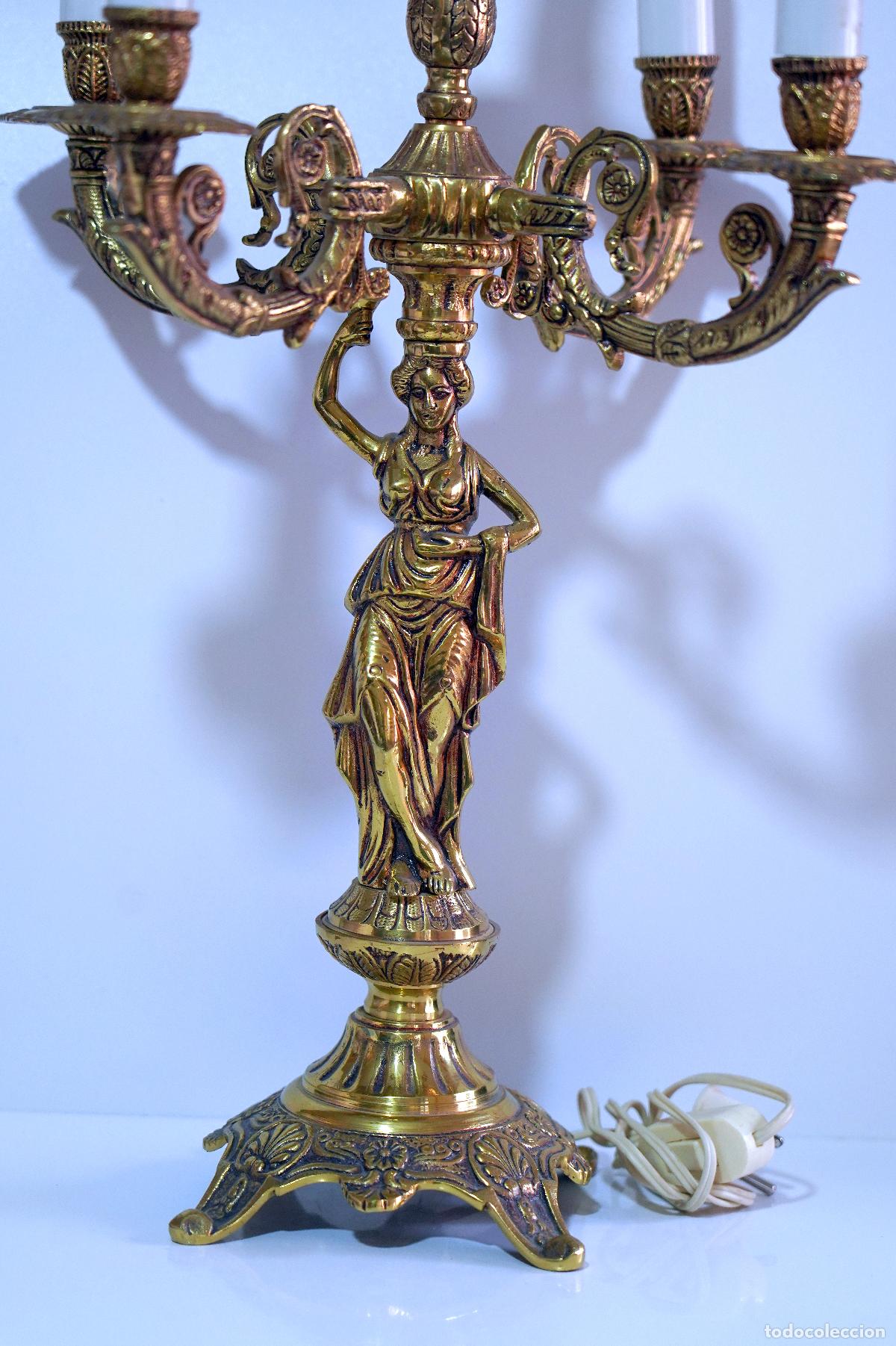 Antig&uuml;edades: CANDELABRO BRONCE ELECTRICO - Foto 3