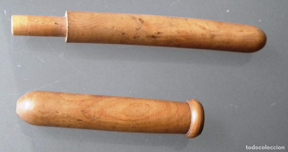 Antig&uuml;edades: ALFILETERO GUARDA AGUJAS DE MADERA - Foto 2