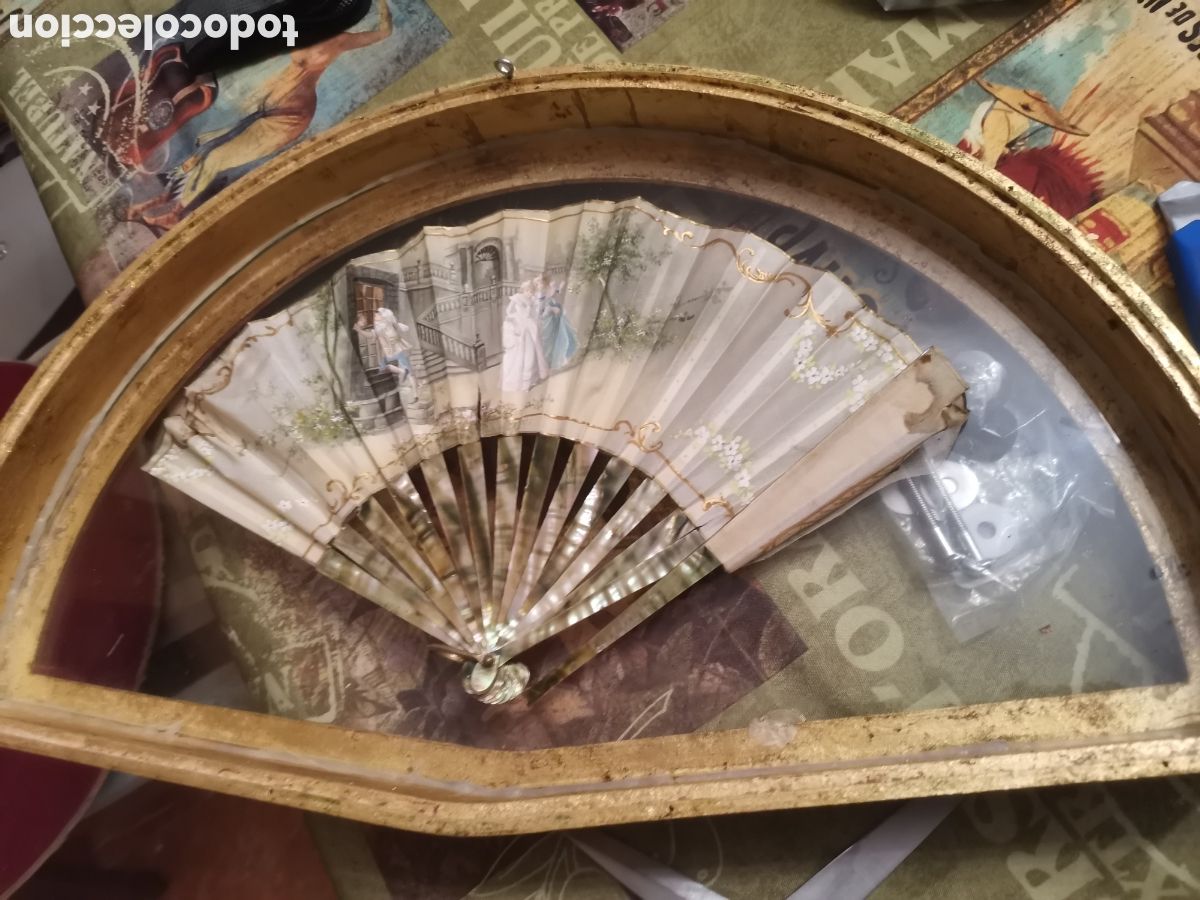 Antig&uuml;edades: Abanico franc&eacute;s de n&aacute;car madre perla - Foto 2