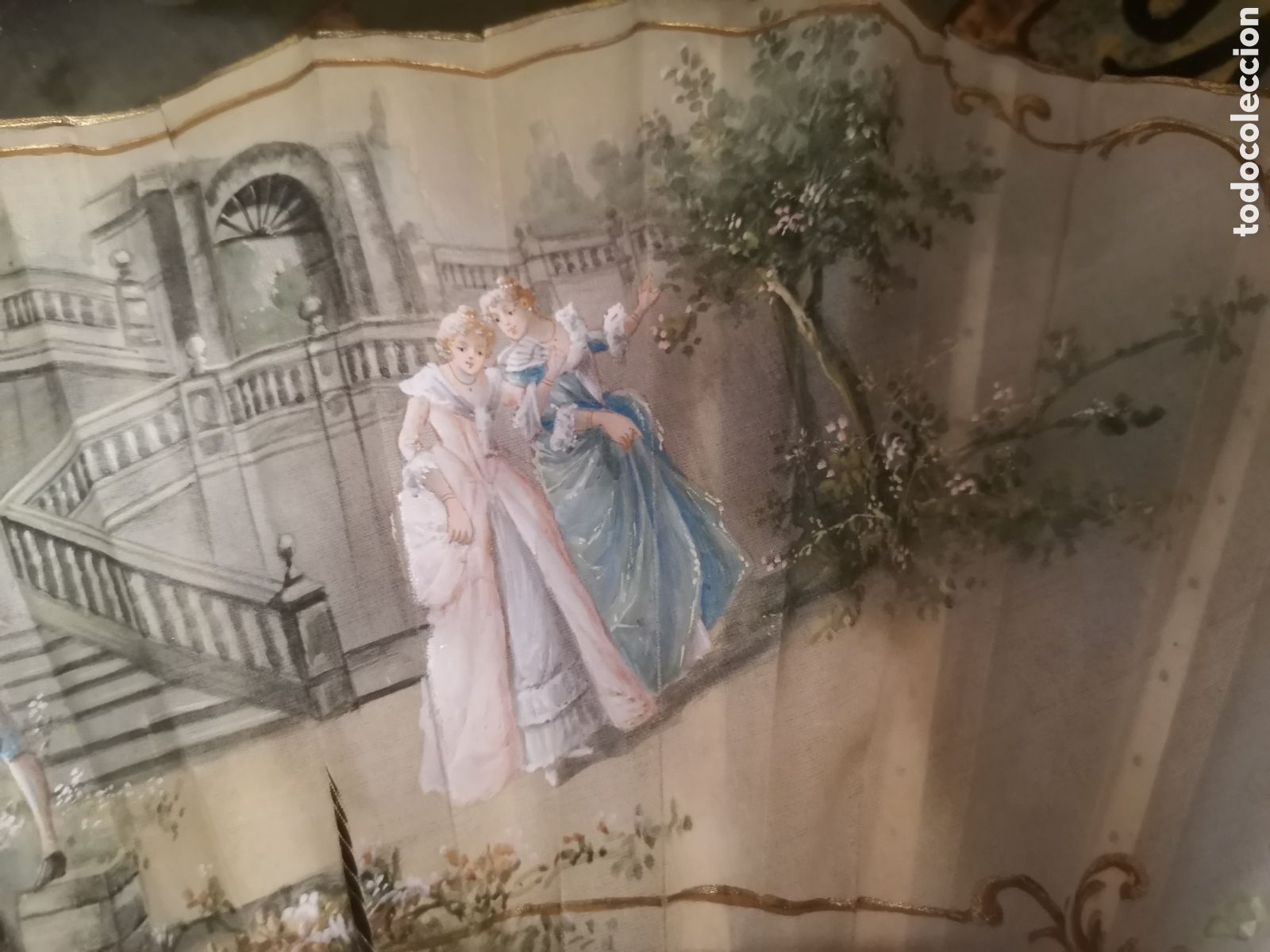 Antig&uuml;edades: Abanico franc&eacute;s de n&aacute;car madre perla - Foto 4