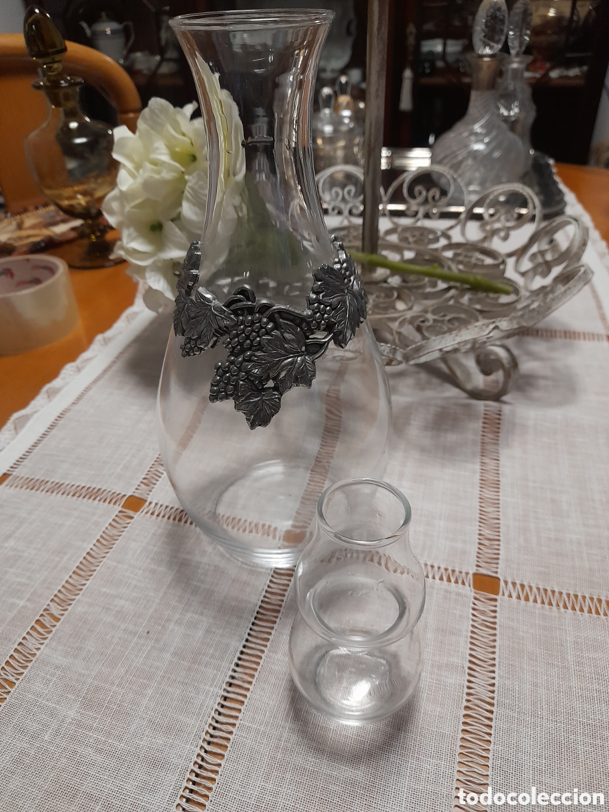 Antig&uuml;edades: BOTELLA DE CRISTAL FINO - Foto 3