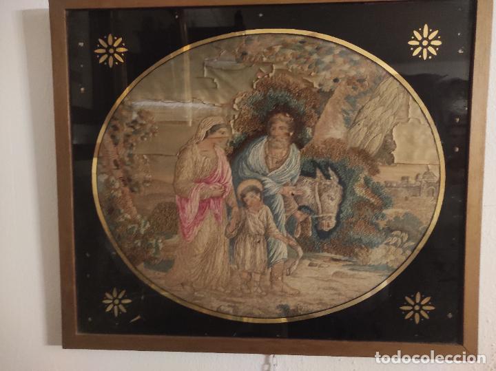 Antig&uuml;edades: cuadro bordado religioso - Foto 1