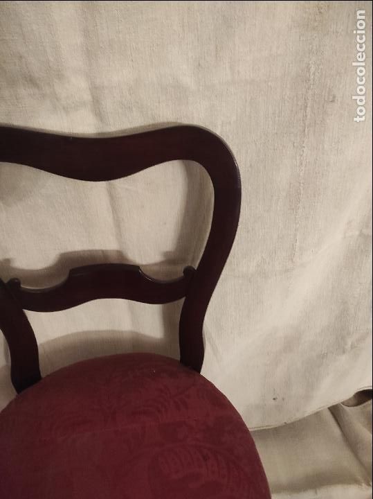 Antig&uuml;edades: silla de madera caoba isabelina - Foto 3