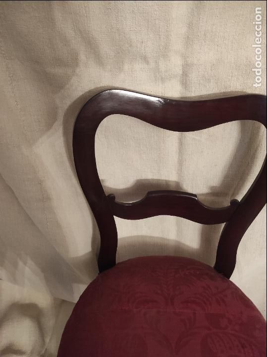 Antig&uuml;edades: silla de madera caoba isabelina - Foto 4