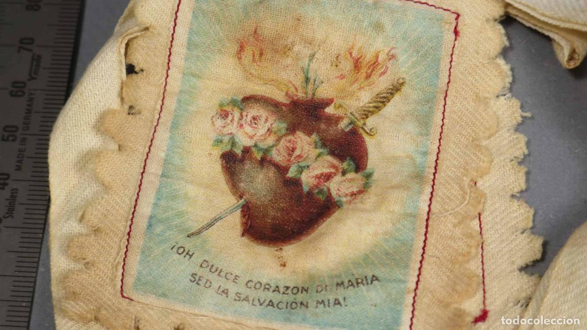 Antig&uuml;edades: ESCAPULARIO MARIANO. CON DIVINO CORAZON DE MARIA - Foto 2