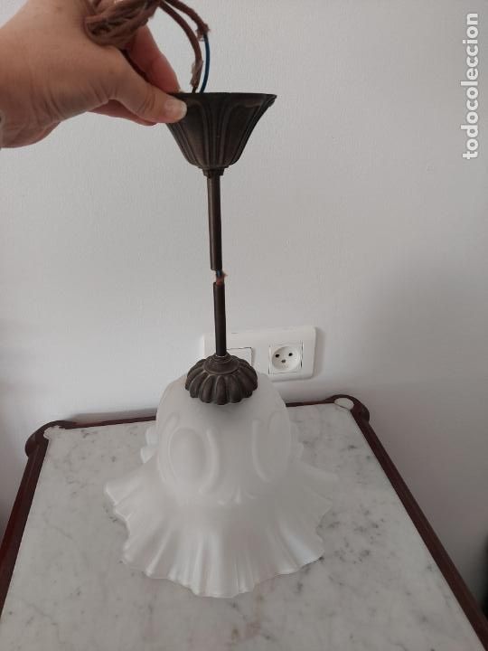 Antig&uuml;edades: L&aacute;mpara de techo con tulipa - Foto 9