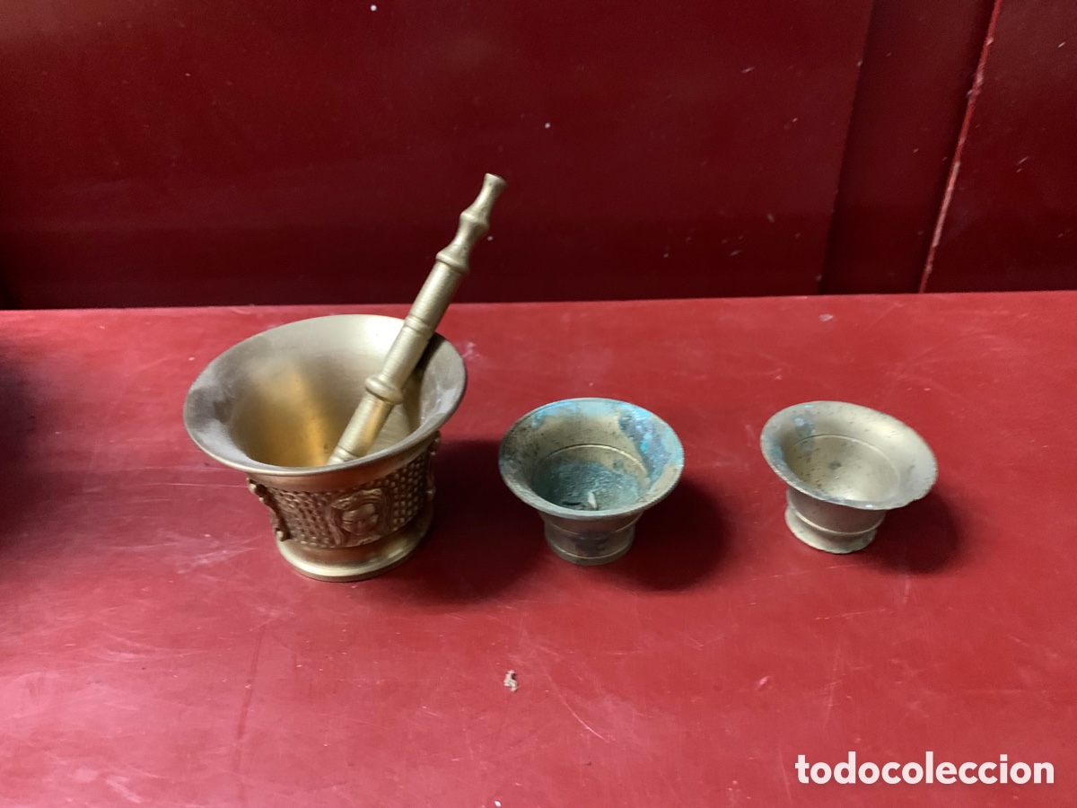 Antig&uuml;edades: Lote peque&ntilde;os almirez morteros - Foto 2