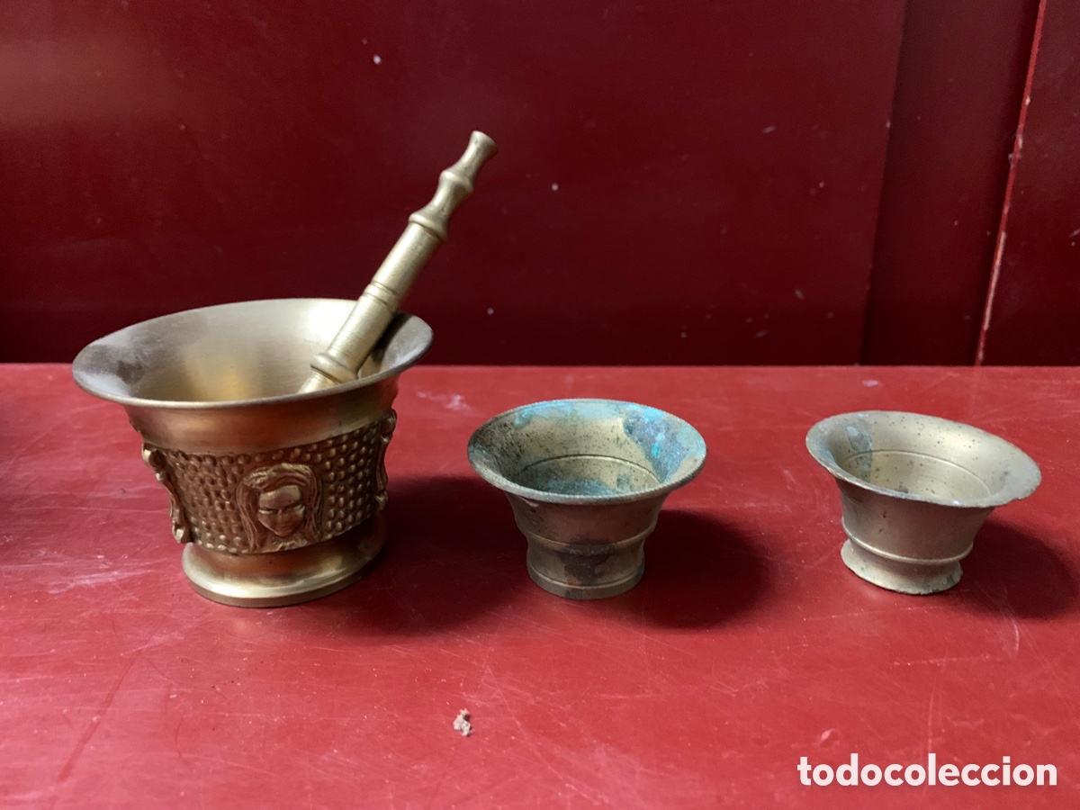 Antig&uuml;edades: Lote peque&ntilde;os almirez morteros - Foto 1