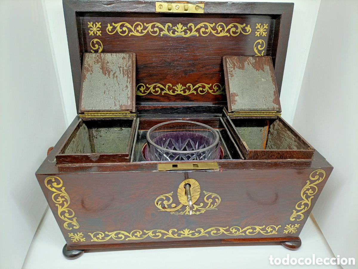 Antig&uuml;edades: Importante caja inglesa de t&eacute; del XIX. - Foto 7