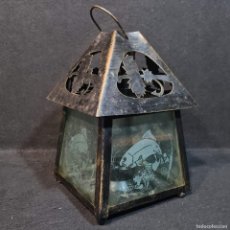 Antigüedades: ANTIGUO FAROL LAMPARA METALICO PARA VELA - 22 CM - VER FOTOS / CAA