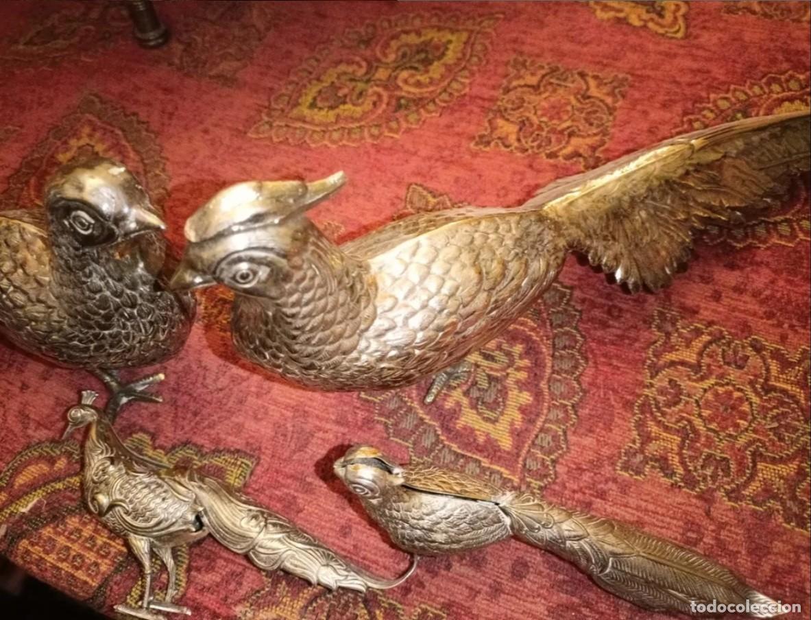 Antig&uuml;edades: Lote 4 p&aacute;jaros de metal - Foto 3