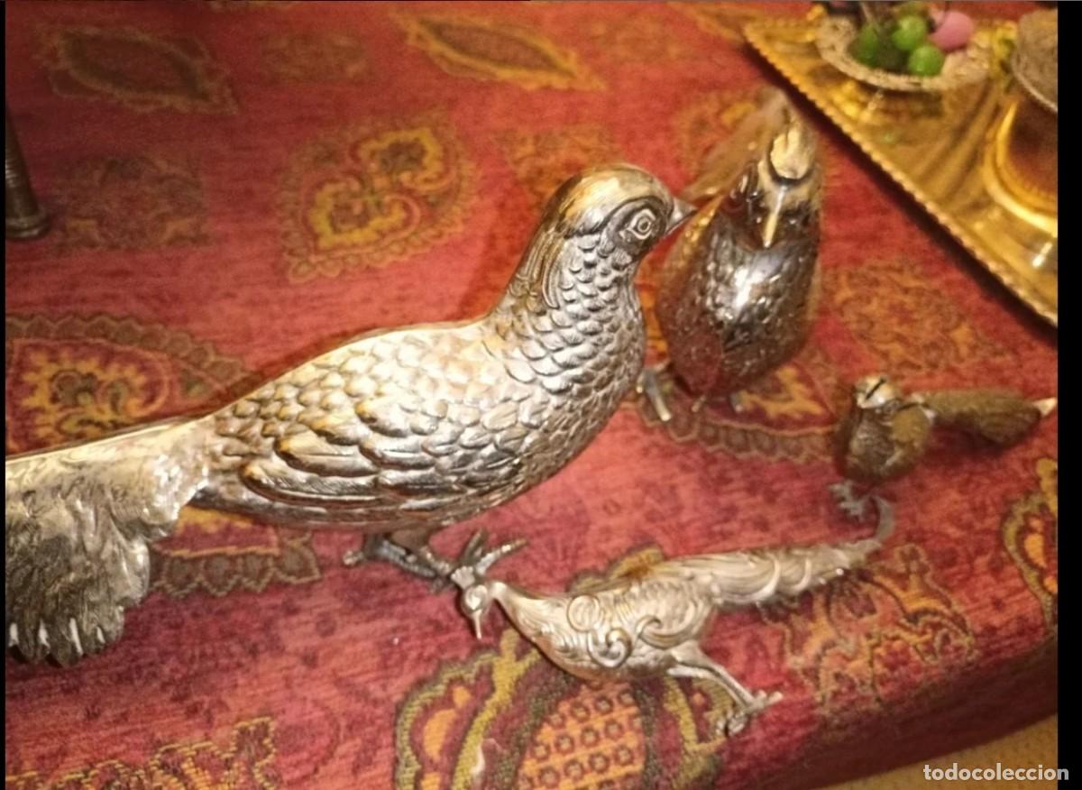 Antig&uuml;edades: Lote 4 p&aacute;jaros de metal - Foto 4