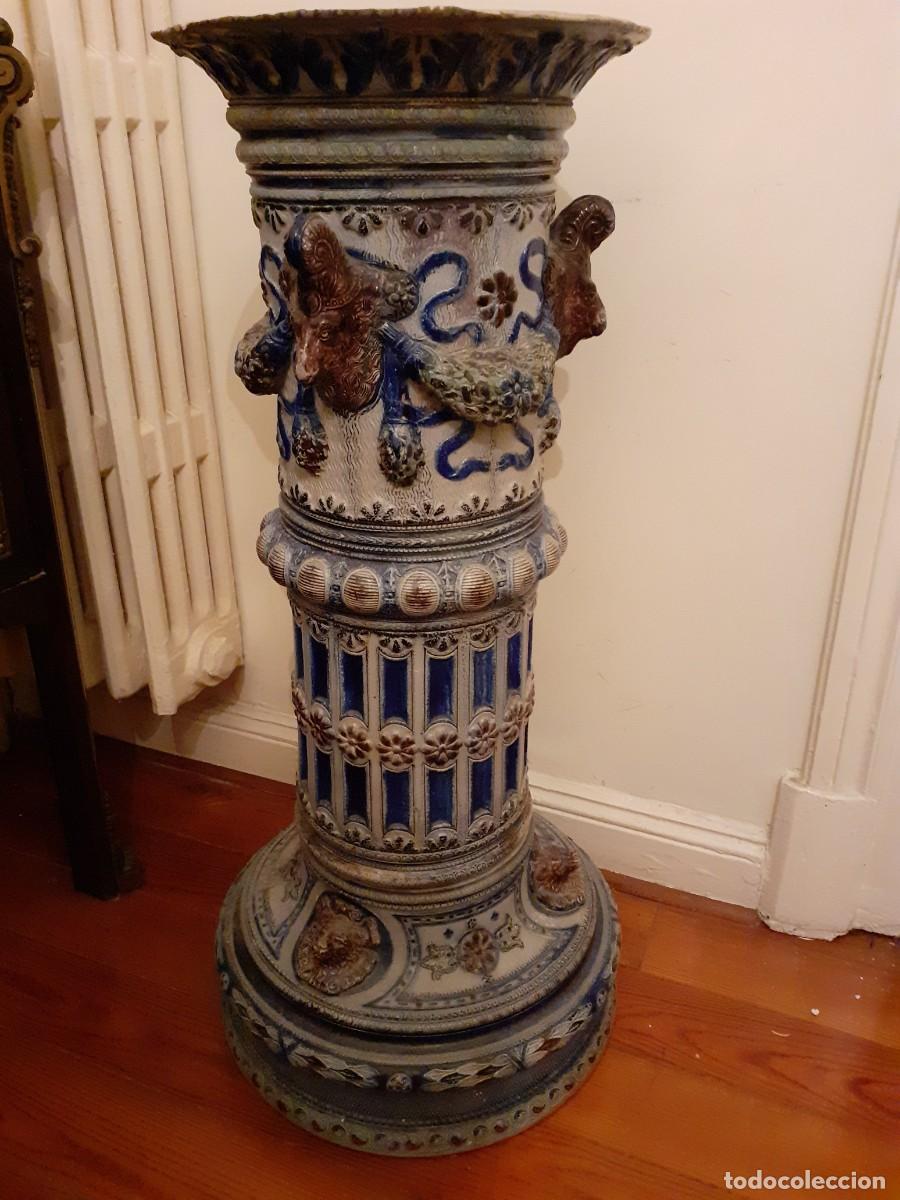 Antig&uuml;edades: Base y macetero de ceramica esmaltada - Foto 3