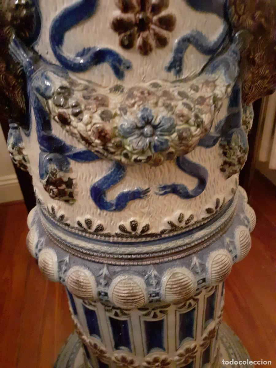 Antig&uuml;edades: Base y macetero de ceramica esmaltada - Foto 5