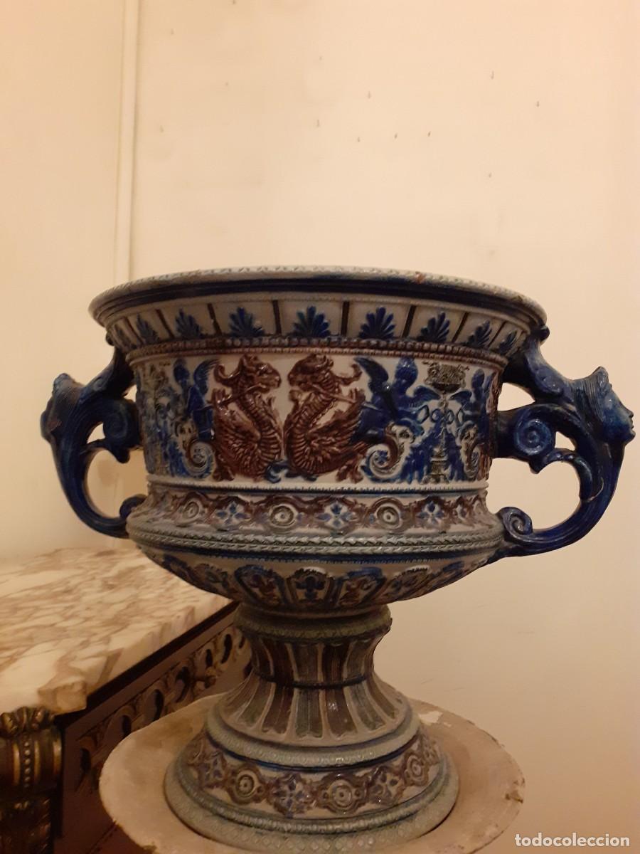 Antig&uuml;edades: Base y macetero de ceramica esmaltada - Foto 7