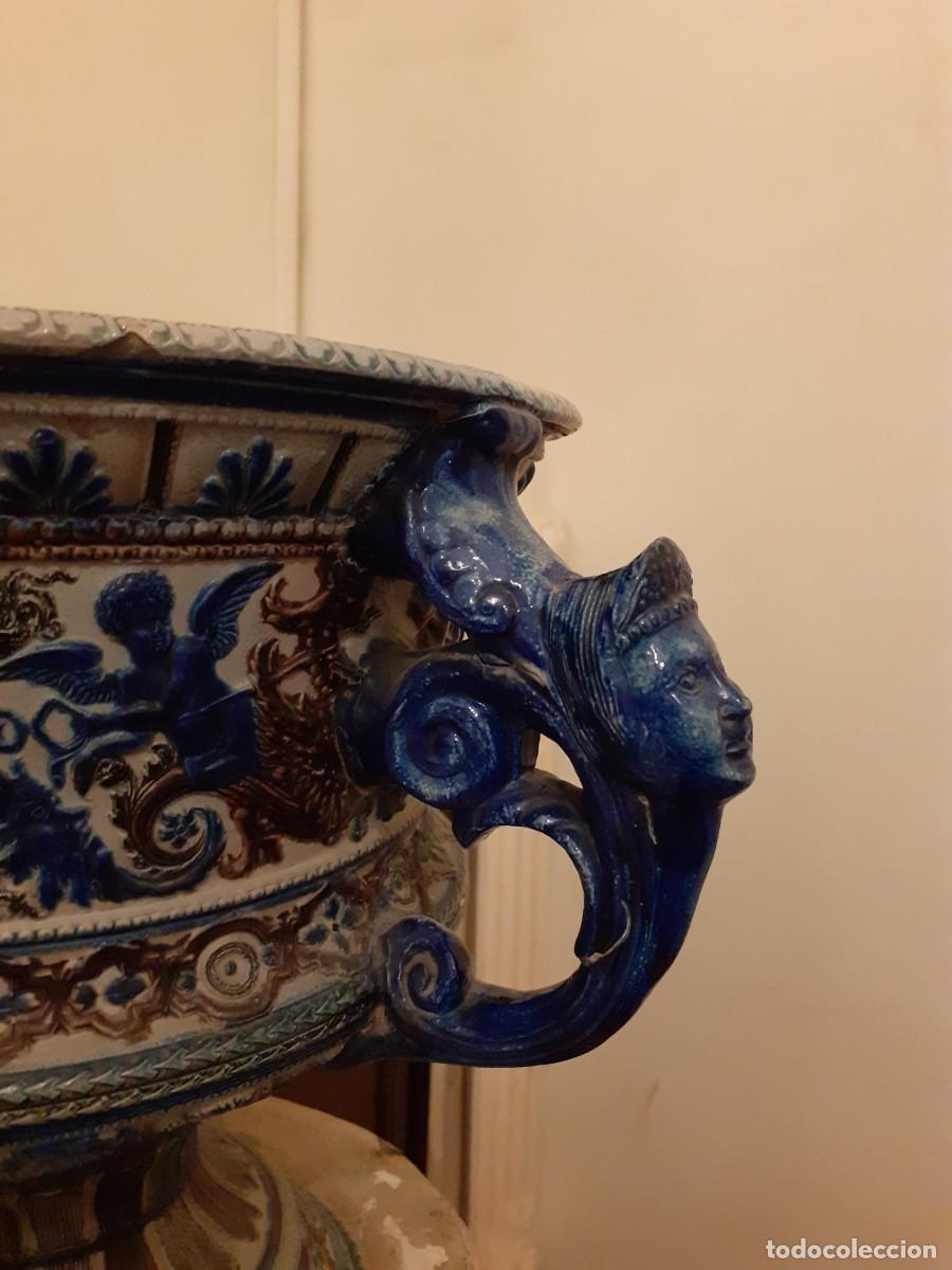 Antig&uuml;edades: Base y macetero de ceramica esmaltada - Foto 8