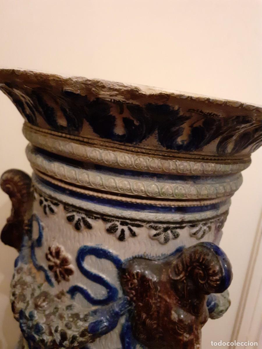 Antig&uuml;edades: Base y macetero de ceramica esmaltada - Foto 12