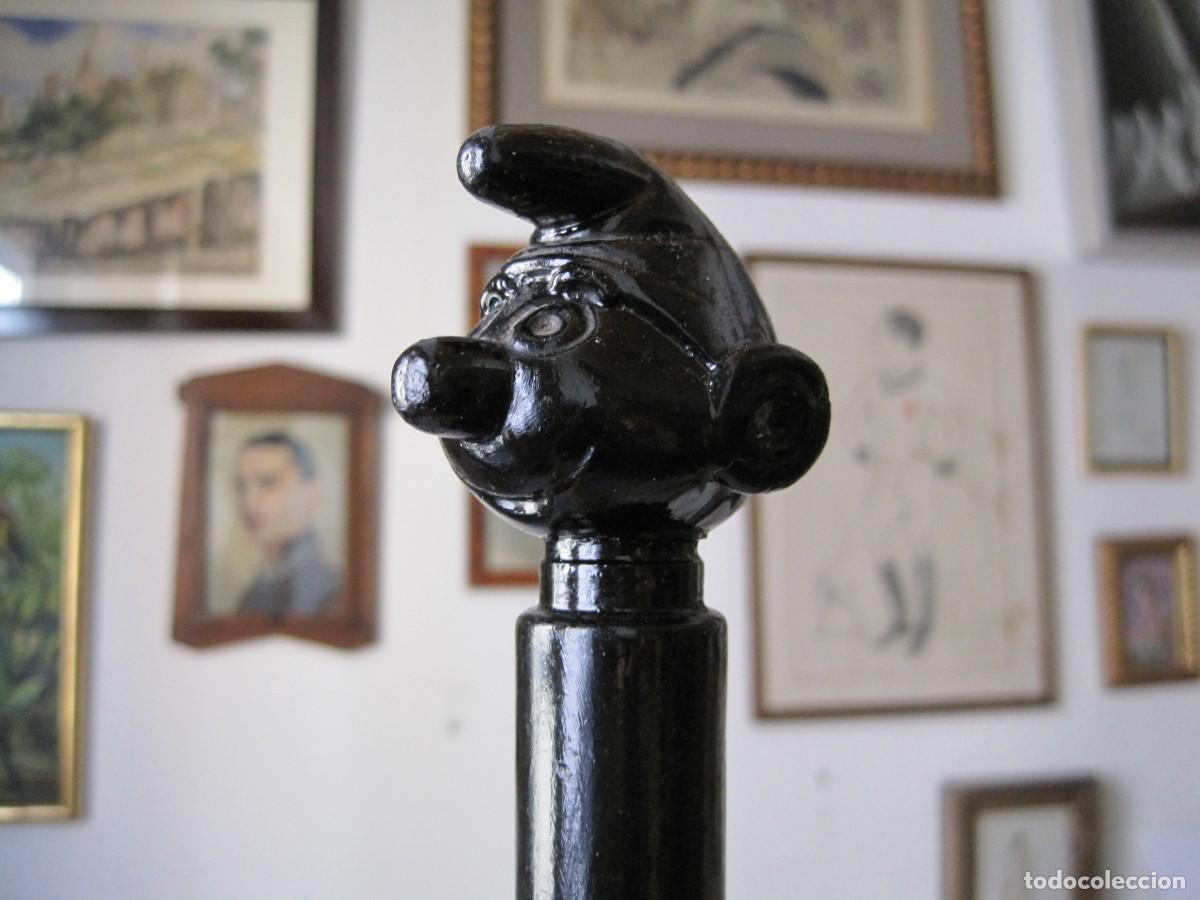 Antig&uuml;edades: BAST&Oacute;N DE MADERA CON EMPU&Ntilde;ADURA DE PITUFO - Foto 12