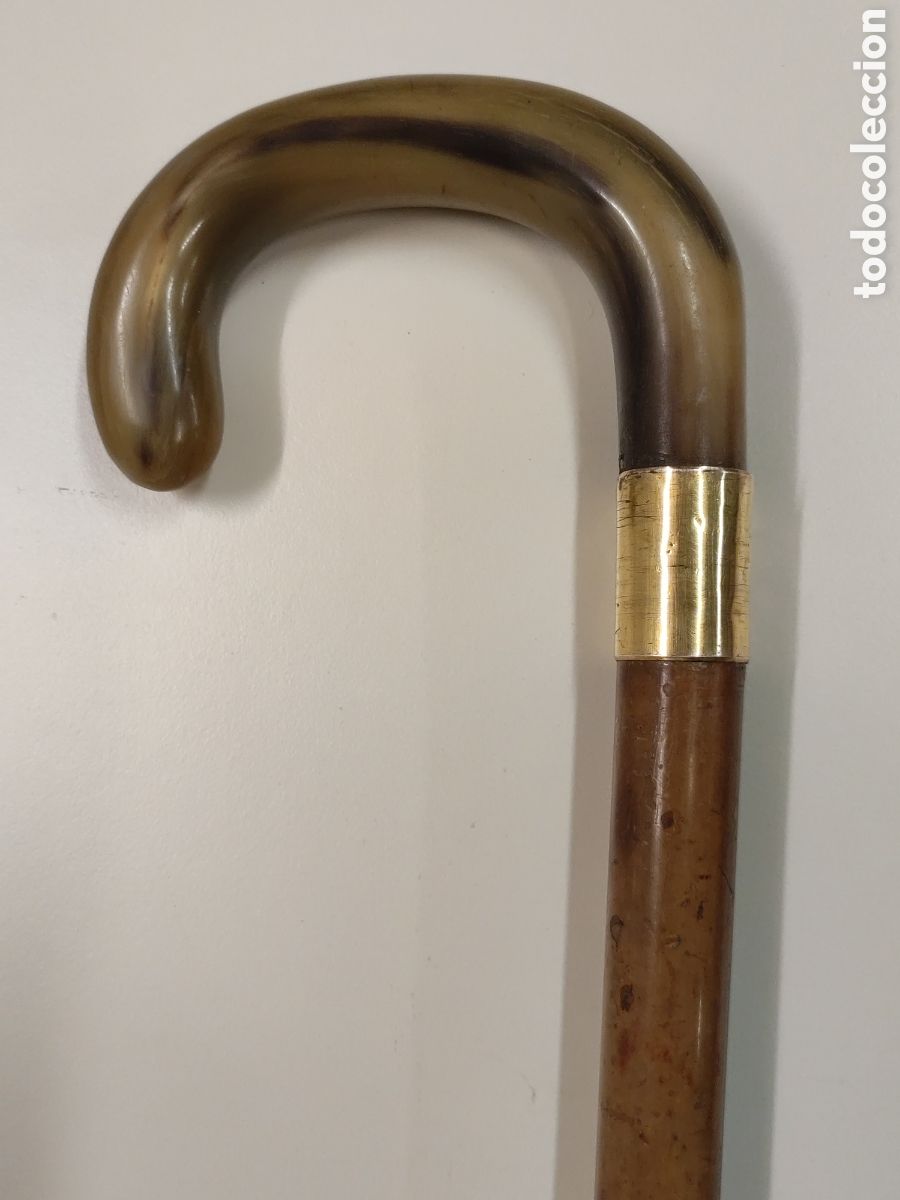 Antig&uuml;edades: Bast&oacute;n JH Malaca Cuerno Oro - Foto 1