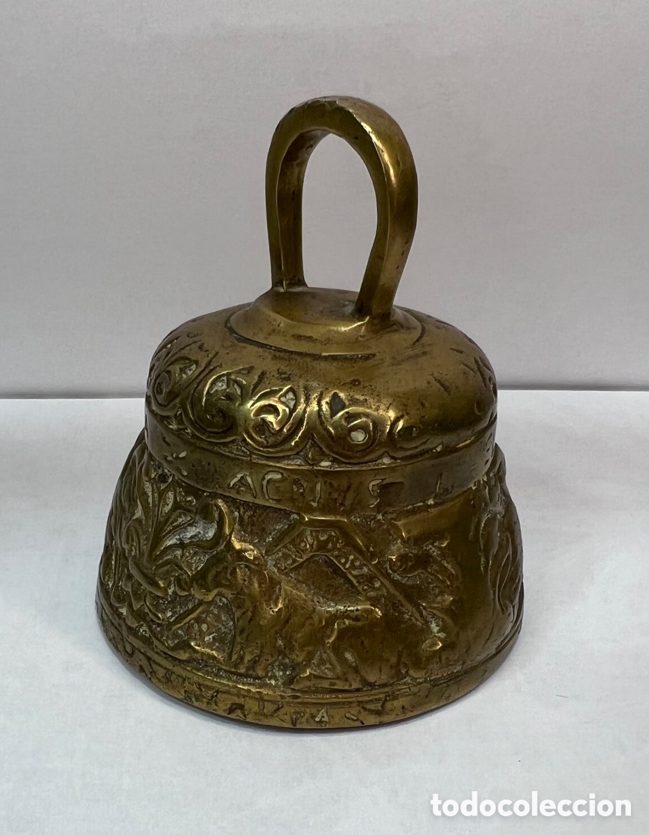 Antig&uuml;edades: Antigua campana campanilla bronce - Foto 2