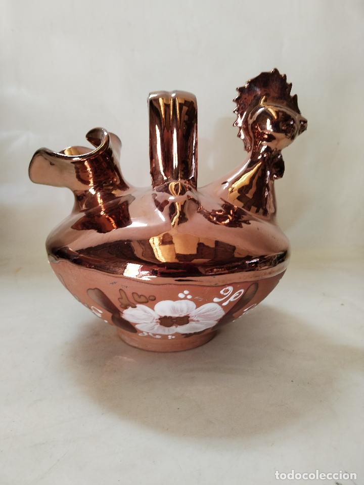 Antig&uuml;edades: botijo gallina de ceramica reflejo - Foto 1