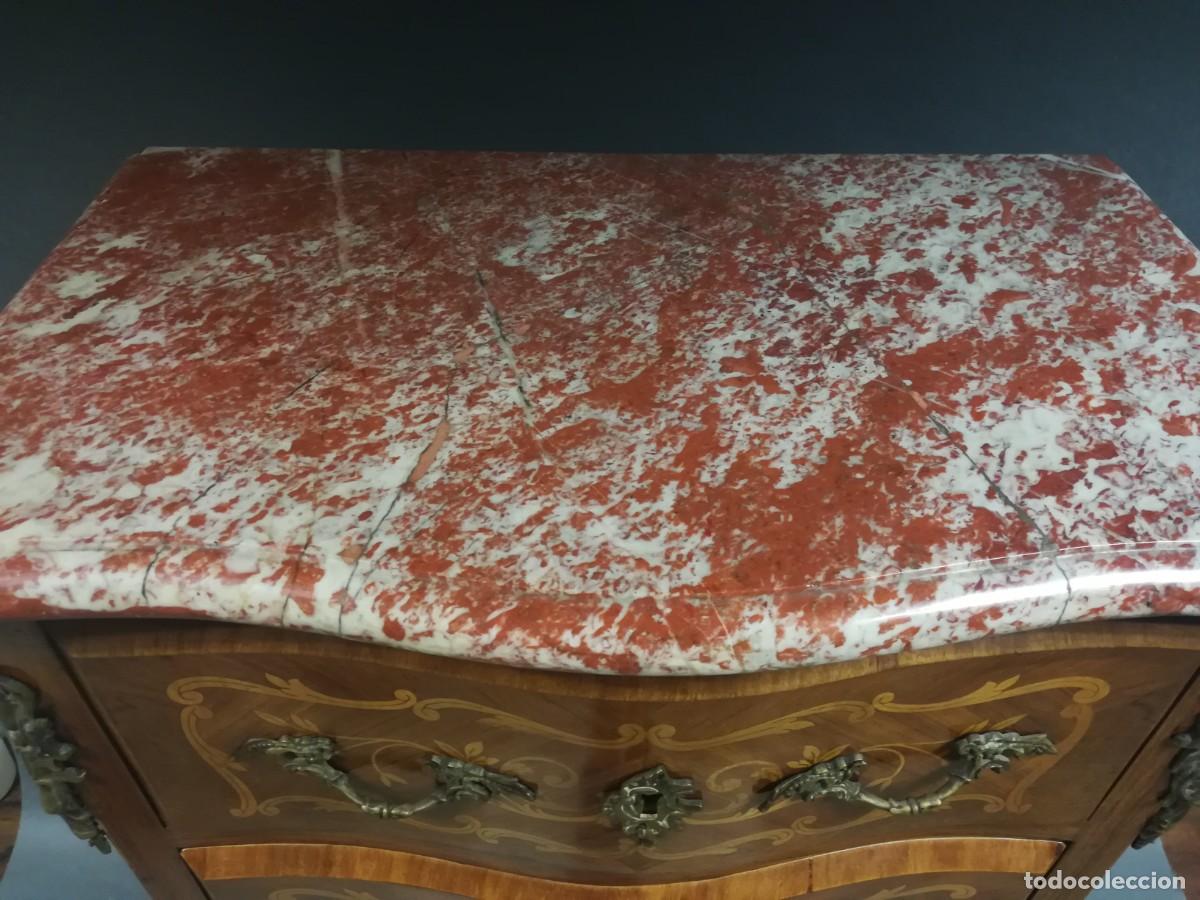 Antig&uuml;edades: MESILLA DE NOCHE FRANCESA CON MARQUETERIA - Foto 5