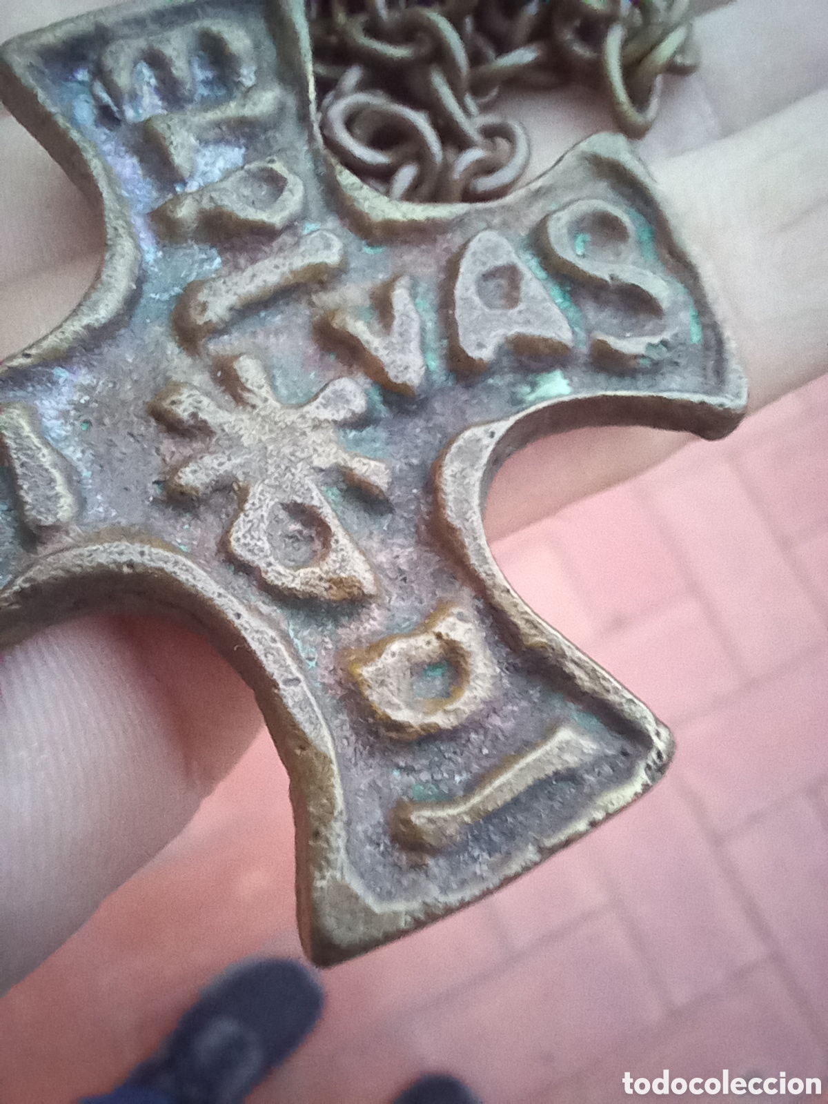 Antig&uuml;edades: COLGANTE RELIGIOSO CRUZ - Foto 4