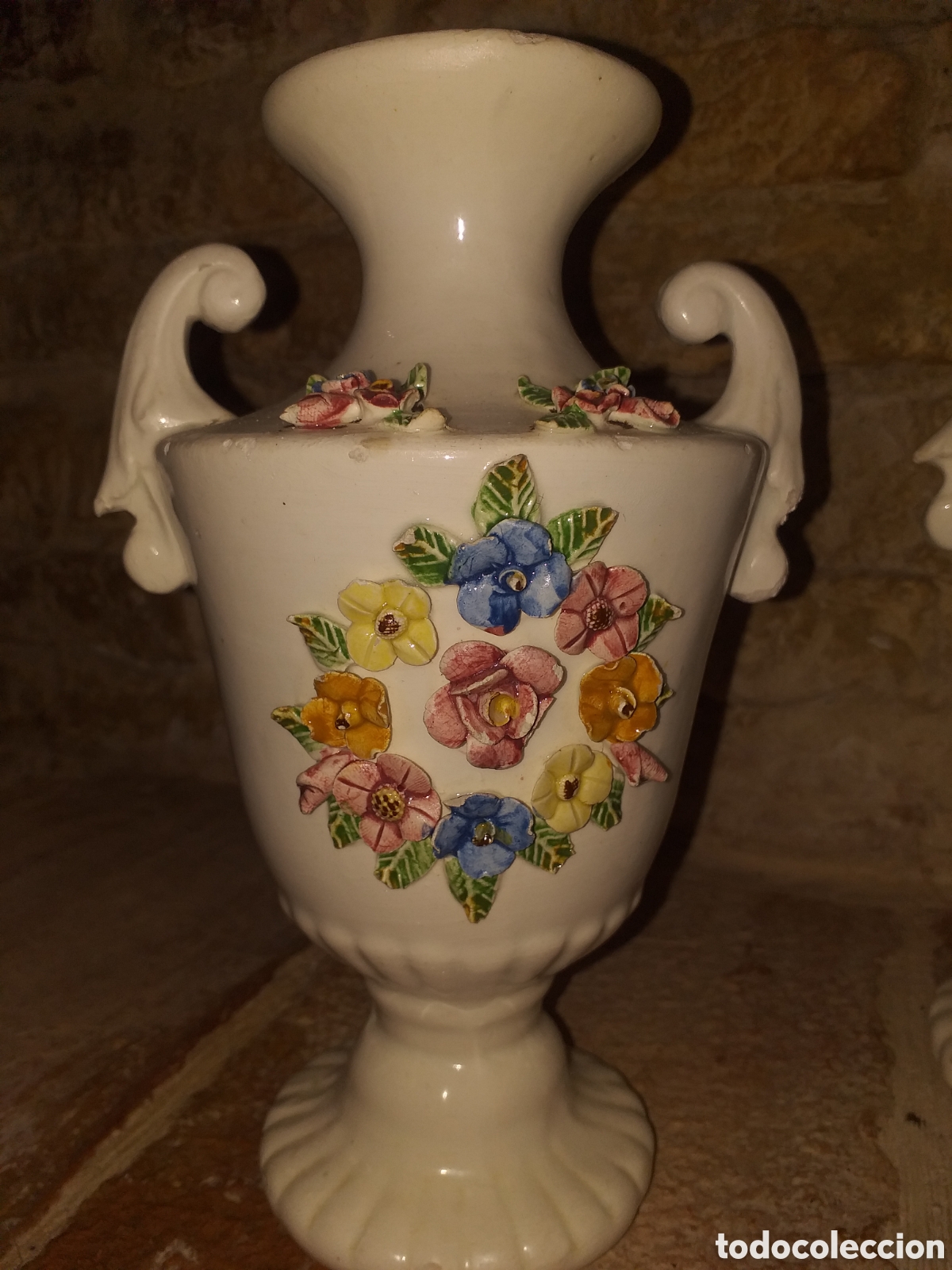 Antig&uuml;edades: Pareja jarrones ceramica - Foto 4