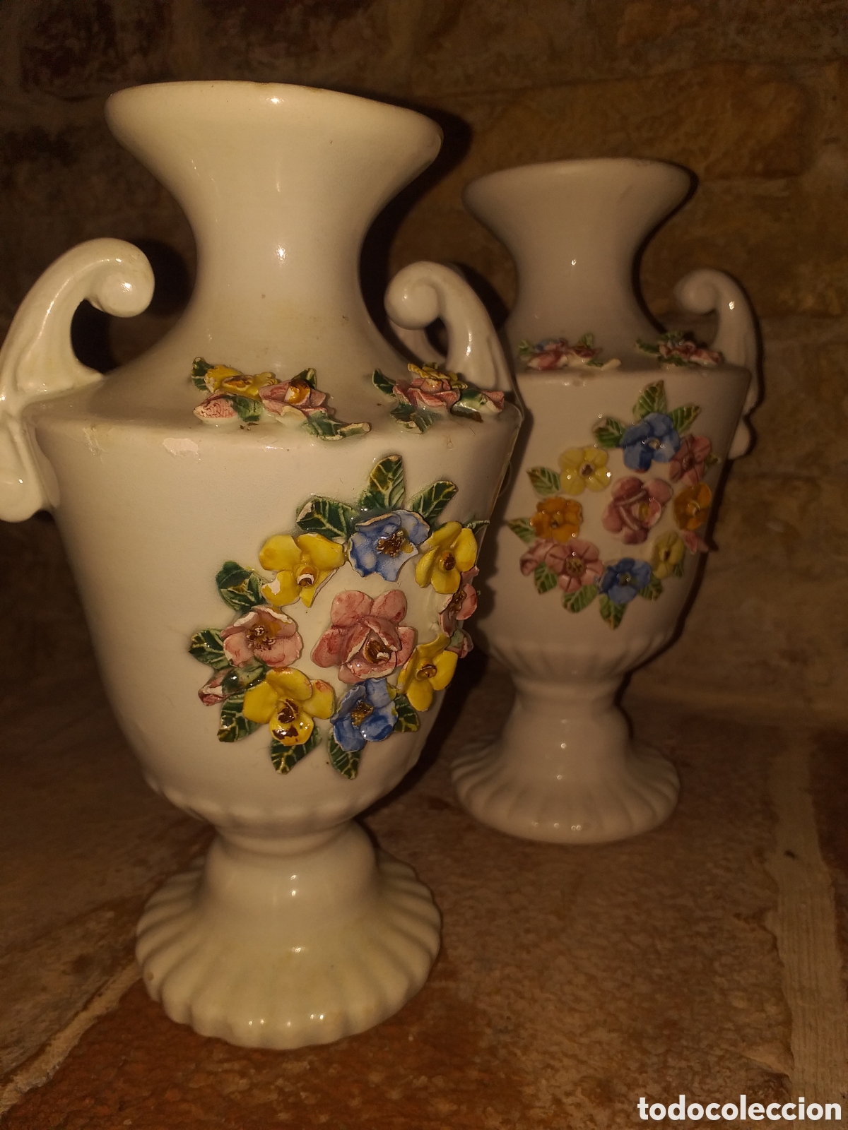 Antig&uuml;edades: Pareja jarrones ceramica - Foto 8